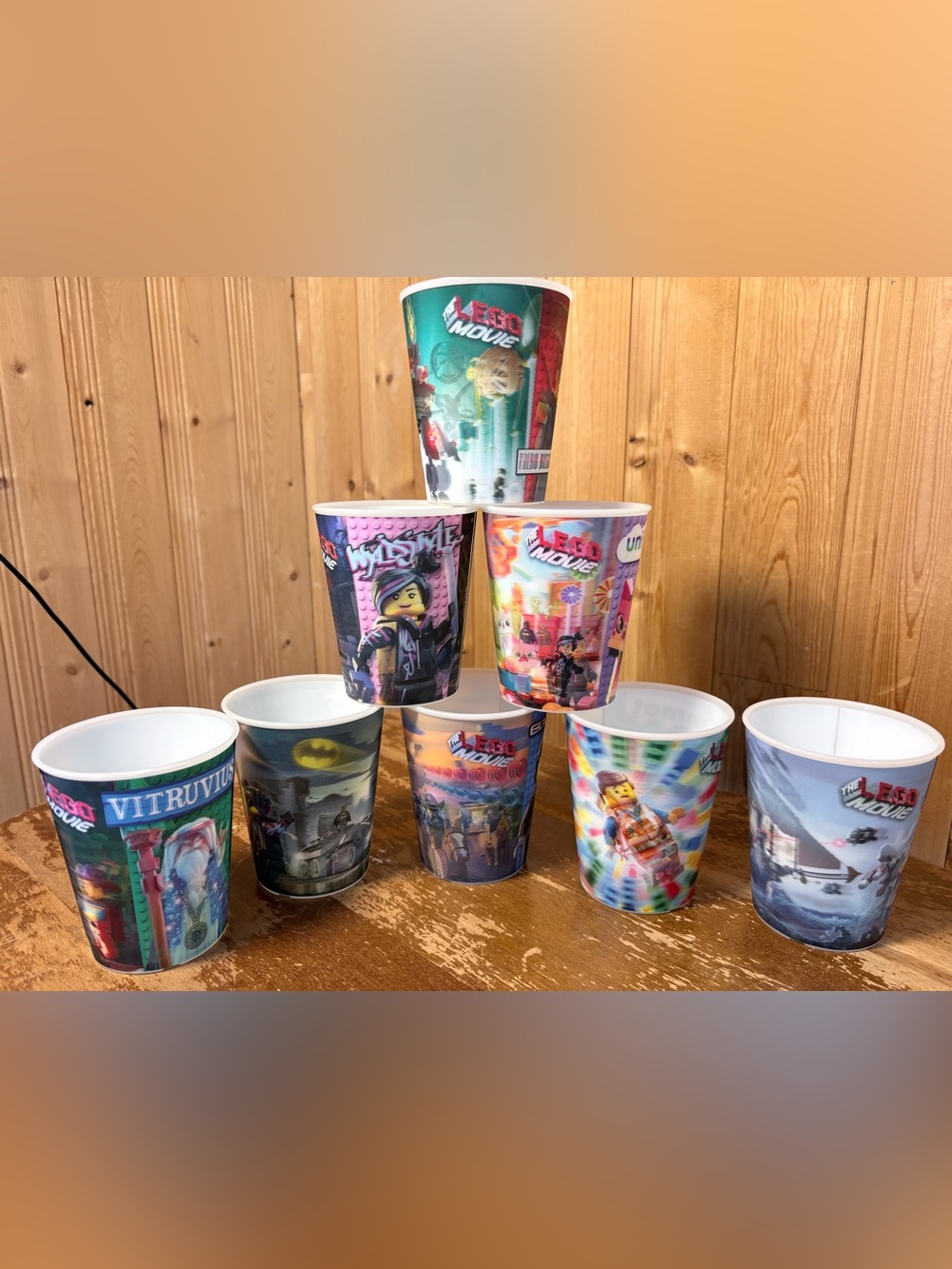 Vintage McDonalds The Lego Movie Holographic Plastic Cups